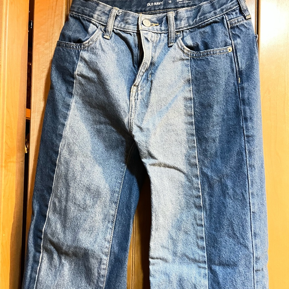 Old Navy Wide Leg Two Tone Jeans